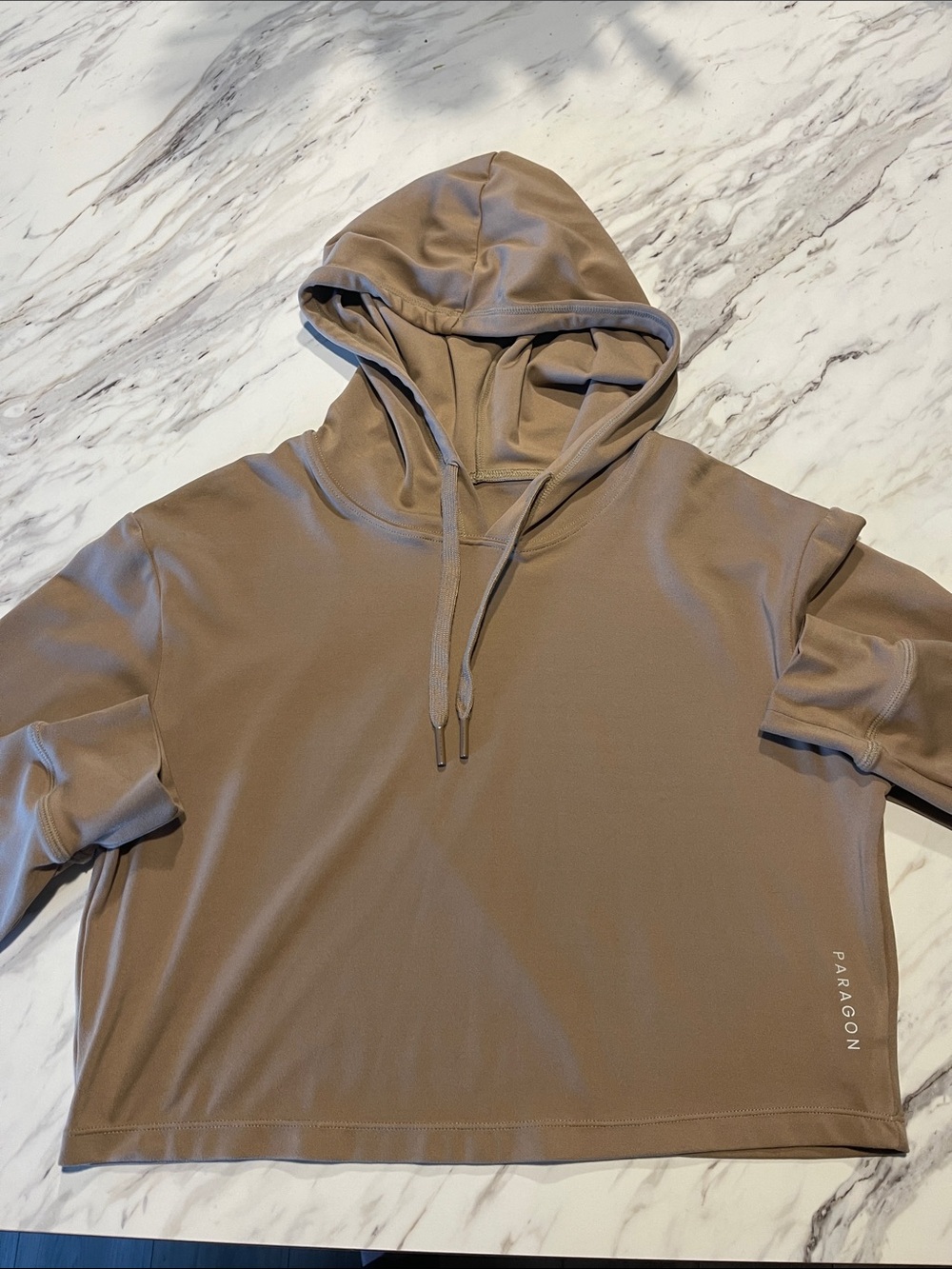 Paragon women’s  Taupe Hoodie Shirt - Casual Short-Sleeve Pullover